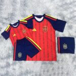 Áo tây ban nha Tây Ban Nha 2026 sân nhà màu đỏ full logo thêu (2)