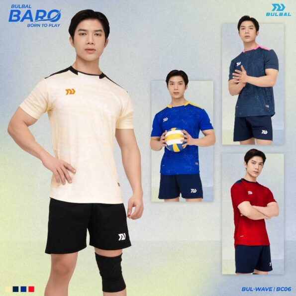 Bộ Đồ Bóng Chuyền Bulbal Baro Nam Nữ Vải Mè Bul-Wave Cao Cấp màu trắng kem (1)