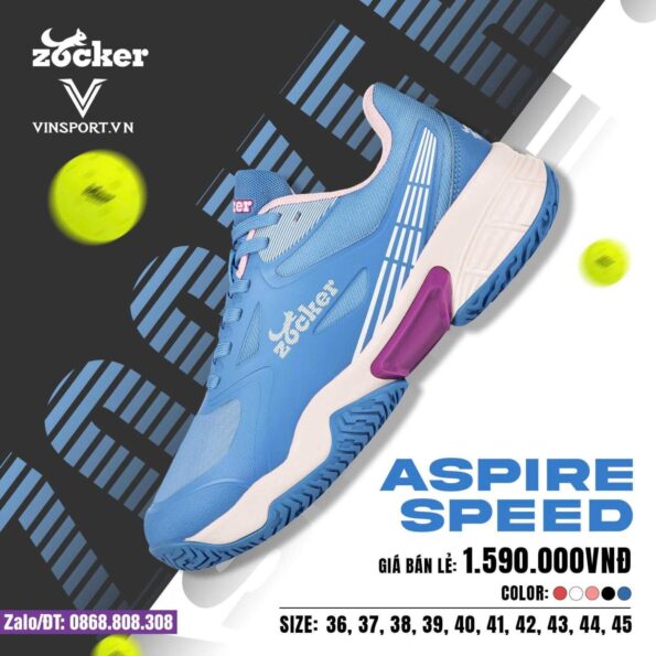 Giay Zocker Aspire Speed Da Nang Cho Pickleball Cau Long trang xanh den 2 scaled