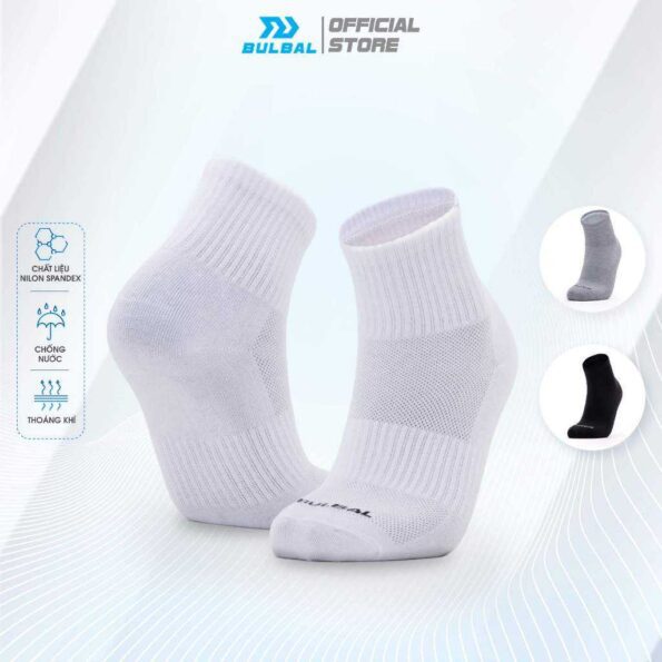 Tat Vo Bulbal Essential Co Ngan Cotton Cao Cap Khu Mui nhieu mau trang xam den 4