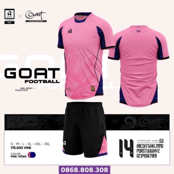 Bo quan ao bong da thiet ke Goat PH Sport chinh hang nhieu mau co tim mau hong