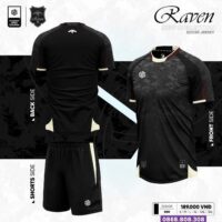 áo bóng đá Raven chính hãng ct3 vải thun rmz fabric chính hãng nhiều màu đen
