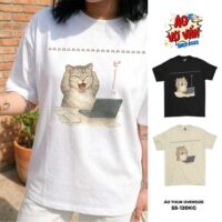Áo Vớ Vẩn Mèo Ôm Đầu Đau Khổ AAAAAA, Áo Thun Meme hài hước