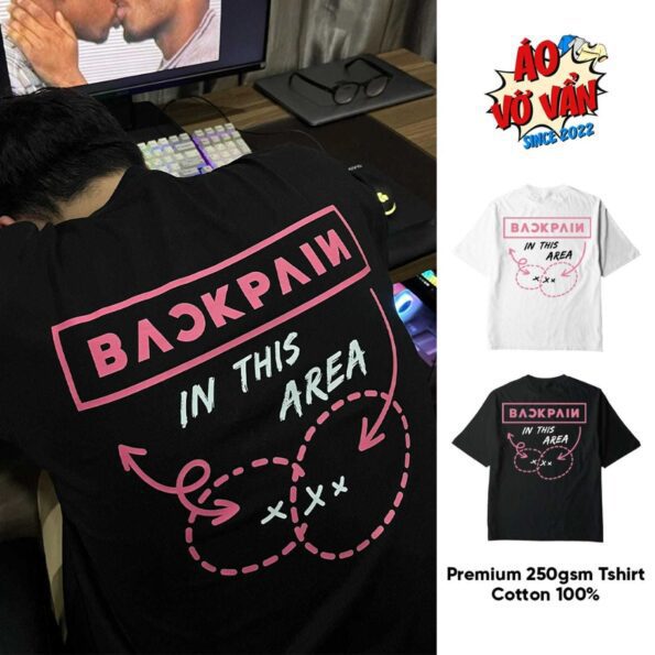 Áo thun Backpain in your area - Black Pink Đau lưng mỏi gối
