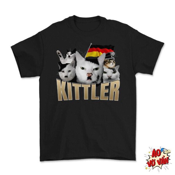 Áo thun Kittler Adolf Đẳng Cấp Nazis Mèo Nước Áo màu đen (1)