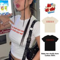 Áo thun My Heart Says Yes My Brain Says WTF baby tee