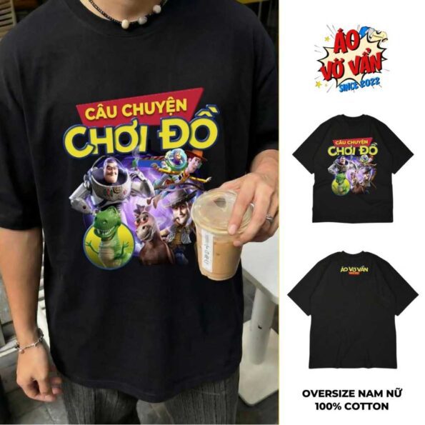 Áo thun câu chuyện chơi đồ áo vớ vẩn màu đen (6)