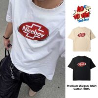 Áo thun cotton Niceboy nhiều màu đen trắng vàng