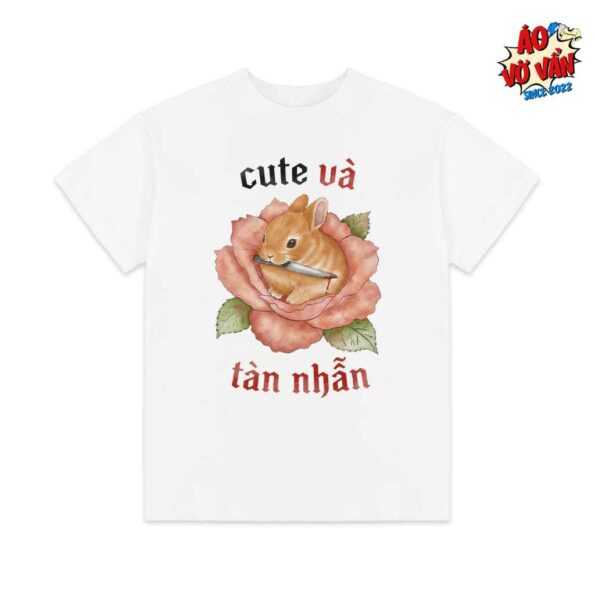 Áo thun nữ Cute và tàn nhẫn màu trắng (4)