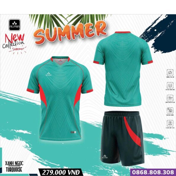 Bộ quần áo Alpha Summer Cận Cao Cấp chính hãng nhiều màu xanh ngọc