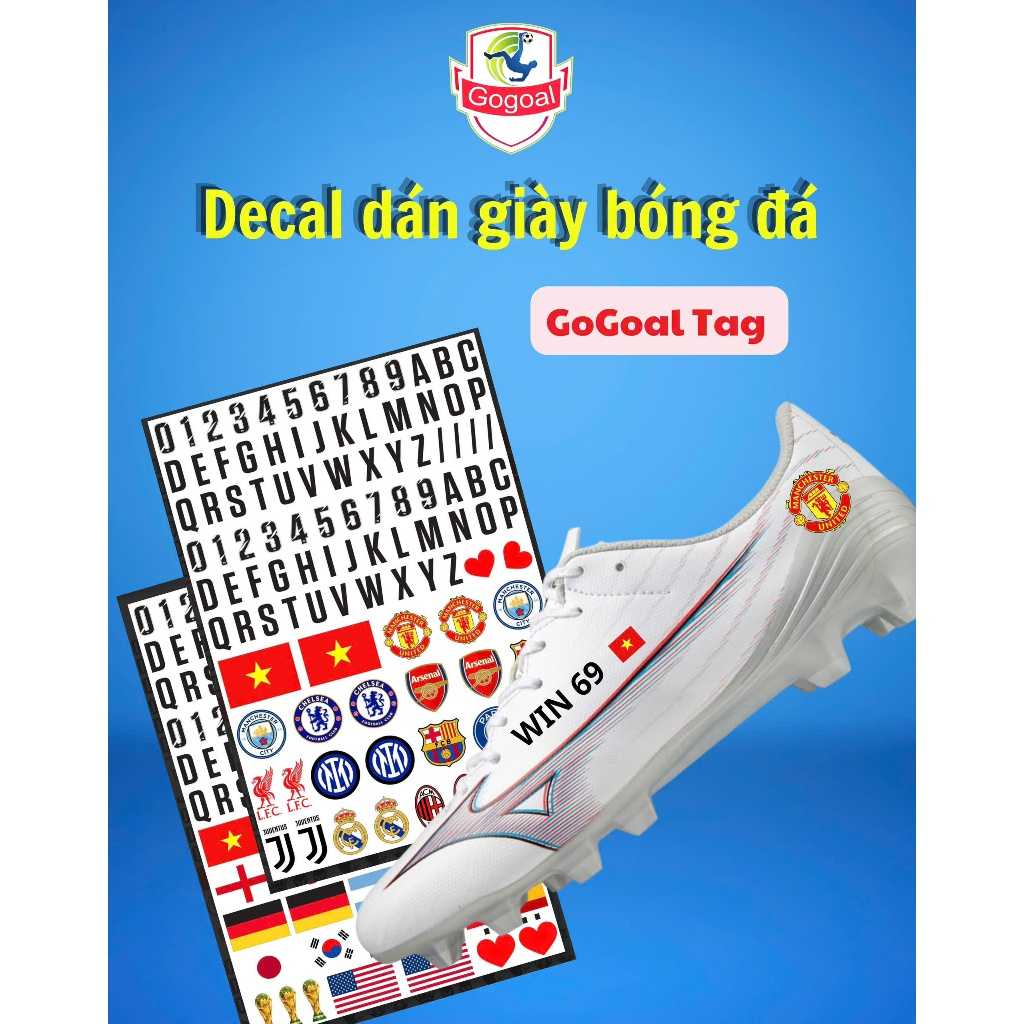 Miến Dán Gogoal Dán Giày Logo Các Câu Lạc Bộ Thể Thao không cần nhiệt (2)