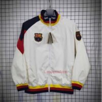 Áo khoác nỉ nỏng barca trắng tay đen cam (2)