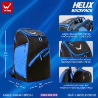 Ba lô túi hộp thể thao helix wika đựng vợt pickleball nhiều màu trắng hồng