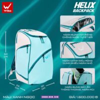 Ba lô túi hộp thể thao helix wika đựng vợt pickleball nhiều màu trắng hồng
