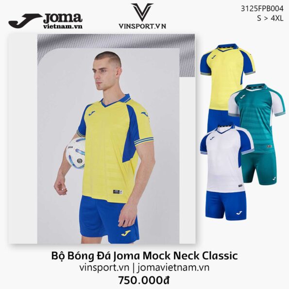 Bộ Bóng Đá Joma Mock Neck Classic nhiều màu 3125FPB004