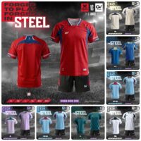Bộ Quần Áo Bóng Đá CV STEEL Đỏ Đen Thoáng Khí C-Airmax