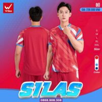 Bộ Quần Áo Đá Bóng Wika Silas Chính Hãng, Chất Vải Wikarotex Co Giãn 4 Chiều, Thấm Hút Mồ Hôi đỏ