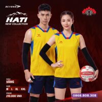 Bộ quần áo bóng chuyền Hati Beyono size nam nữ chính hãng màu trắng đen