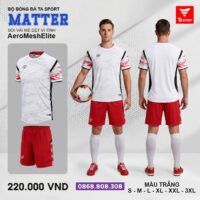Bộ quần áo bóng đá TA Sport Matter chính hãng vải Aero Mesh Elite vàng be