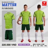 Bộ quần áo bóng đá TA Sport Matter chính hãng vải Aero Mesh Elite vàng be