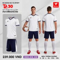 Bộ quần áo bóng đá TA Sport TA30 chính hãng vải Aero Mesh Elite màu vàng be