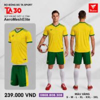 Bộ quần áo bóng đá TA Sport TA30 chính hãng vải Aero Mesh Elite màu vàng be