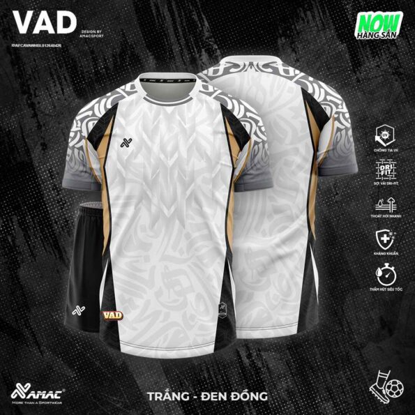 Bộ quần áo bóng đá VAD Amac Lửa cháy chính hãng nhiều màu trắng