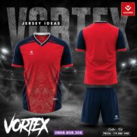 Bộ quần áo bóng đá Vortex chính hãng Hacorio vải Dri Fit nhiều màu trắng đỏ