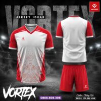 Bộ quần áo bóng đá Vortex chính hãng Hacorio vải Dri Fit nhiều màu trắng đỏ