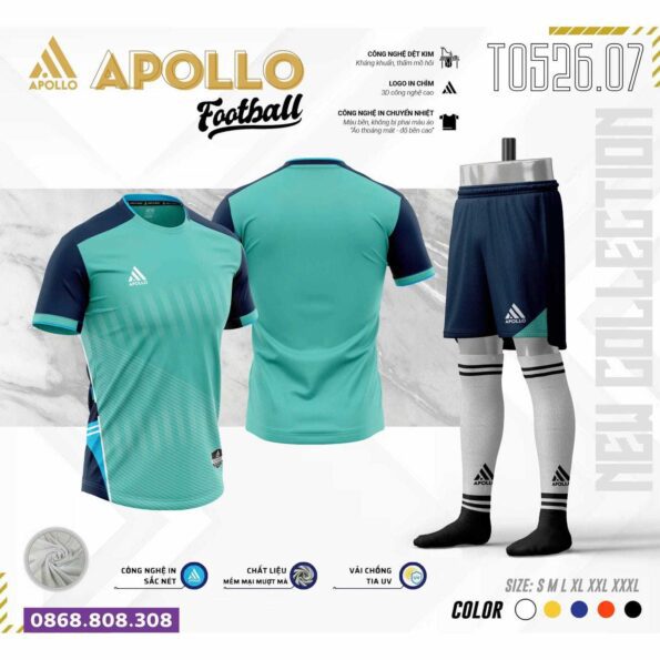 Bộ quần áo bóng đá apollo t0526.07 nhiều màu