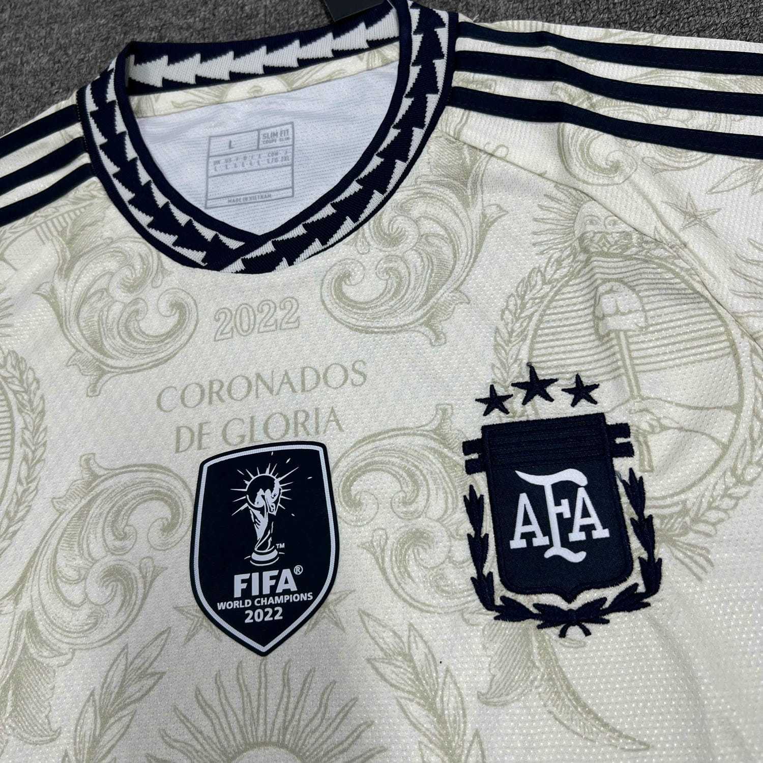 Bộ quần áo bóng đá argentina third trắng sân thứ 3 wc world cup 2026 quần đen (6)