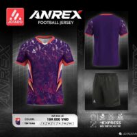Bộ quần áo bóng đá thiết kế jotado anrex nhiều màu tím