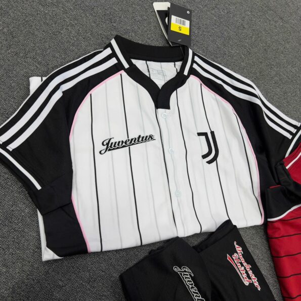 Bộ quần báo juventus thiết kế dáng bóng chày 2 màu trắng đen (1)