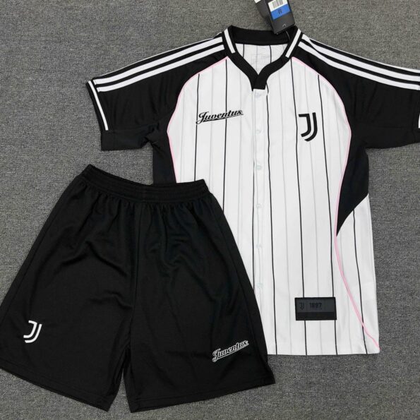 Bộ quần báo juventus thiết kế dáng bóng chày 2 màu trắng đen (2)