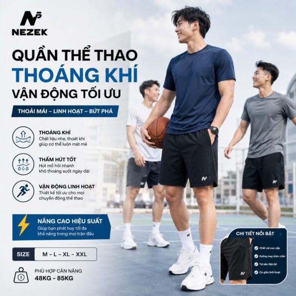 Quần Thể Thao Nam, Quần Chạy Bộ Có Túi Khóa Kéo, Màu Sắc Đa Dạng - Thoáng Khí, Nhanh Khô Nezek (2)