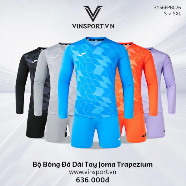Bộ bóng đá dài tay joma trapezium 3156FPB026 nhiều màu