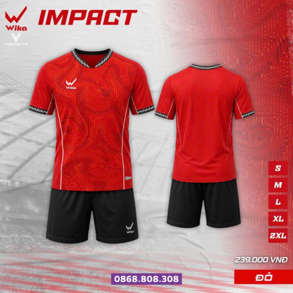 Bộ quần áo bóng đá Wika Impact chính hãng nhiều màu đỏ