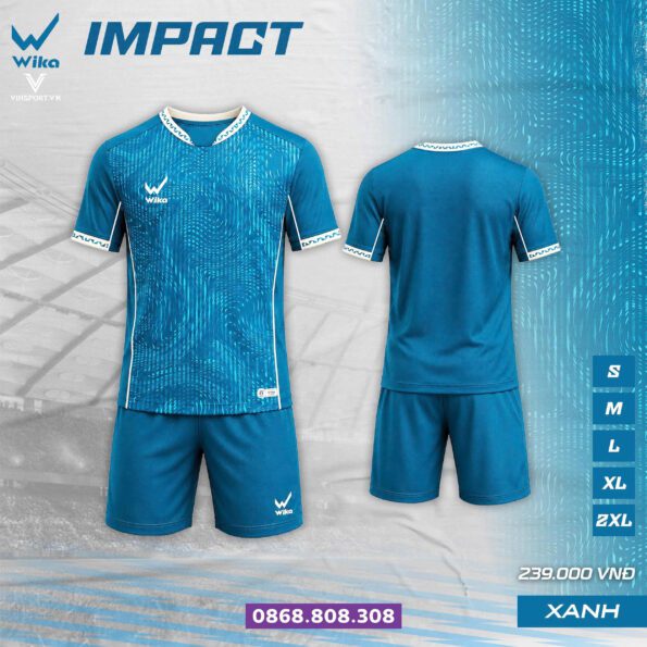 Bộ quần áo bóng đá Wika Impact chính hãng nhiều màu xanh dương