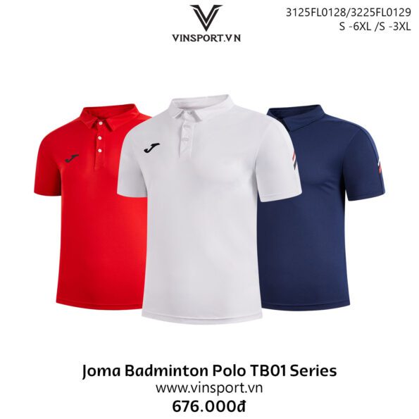 Joma Badminton Polo TB01 Series mã 3125FL0128 nhiều màu