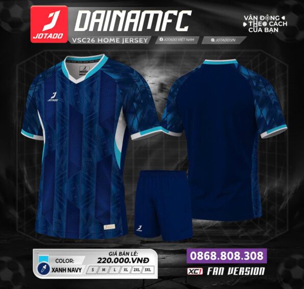 Bộ quần áo Jotado Dainamfc đồng phục bóng đá xanh bích