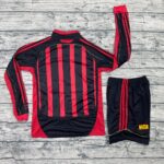 Bộ quần áo bóng đá AC Milan dài tay màu trắng viền đỏ (2)
