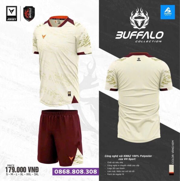 Bộ quần áo bóng đá Buffalo chính hãng VH Sport Aspeed vàng quần đỏ