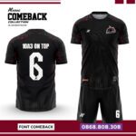 Bộ quần áo bóng đá Comeback Amac Chính Hãng Vải Mè đỏ đen