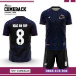 Bộ quần áo bóng đá Comeback Amac Chính Hãng Vải Mè đỏ đen