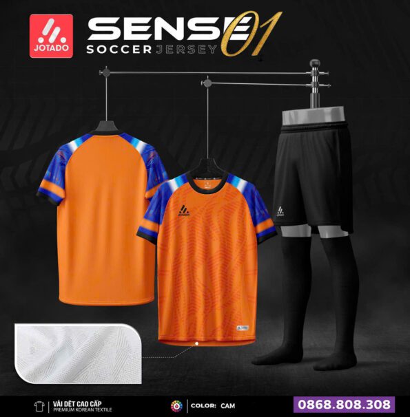 Bộ quần áo bóng đá Jotado Sense chính hãng cam