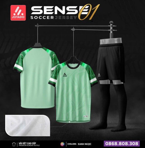 Bộ quần áo bóng đá Jotado Sense chính hãng xanh ngọc