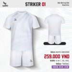 Bộ quần áo bóng đá Kamito Striker 01 chính hãng màu trắng