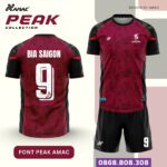 Bộ quần áo bóng đá Peak Amac Chính Hãng Vải Mè Caro trắng xanh