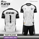 Bộ quần áo bóng đá Player Amac Chính Hãng Vải Mè trắng vàng