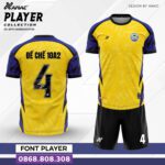 Bộ quần áo bóng đá Player Amac Chính Hãng Vải Mè trắng vàng
